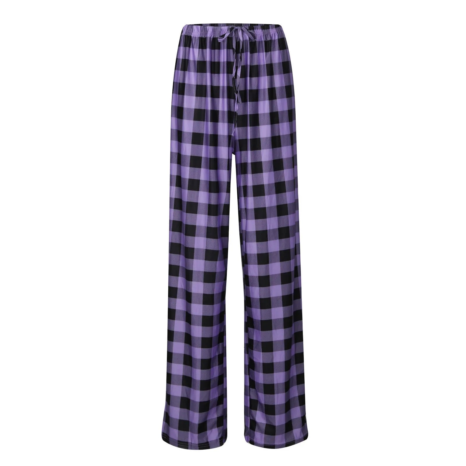 Frauen Weihnachten Pyjama Hosen Herbst Winter Plaid Gedruckt Hosen Mode Lässig Breite Bein Hosen Kleidung Streetwear.