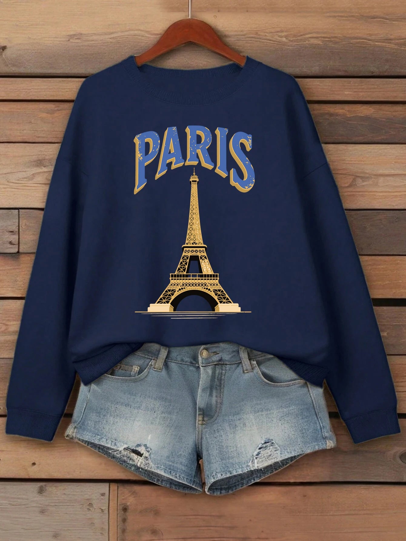 Paris Tower France Print Women Sweatshirt Casual Loose Sportswear All-Match Fleece Pullover Multicolor O-Neck Female Clothes.