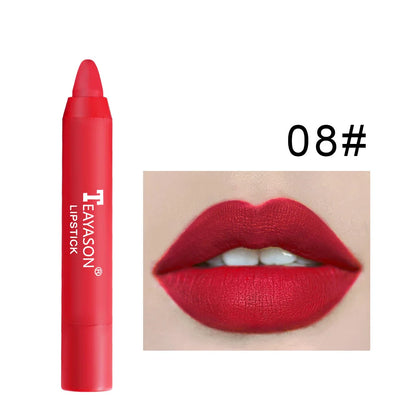 TEAYASON Nude Velvet Matte Lipstick Long Lasting Moisturizing Lip Crayon High Pigment Rotate Lipsticks Pen Woman Cosmetics.