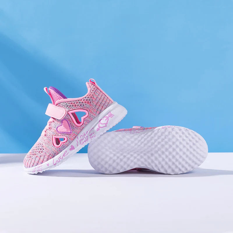 Girls Casual Shoes Light Mesh Sneakers Kids Summer Children Spring Autumn Tenis Cute Sport Cartoon Female Running Sock Footwear.