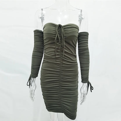 Arctic Cat Frauen Herbst Winter Verband Kleid Frauen 2022 Sexy Off Schulter Lange Hülse Dünne Elastische Bodycon Party Kleider Vestidos