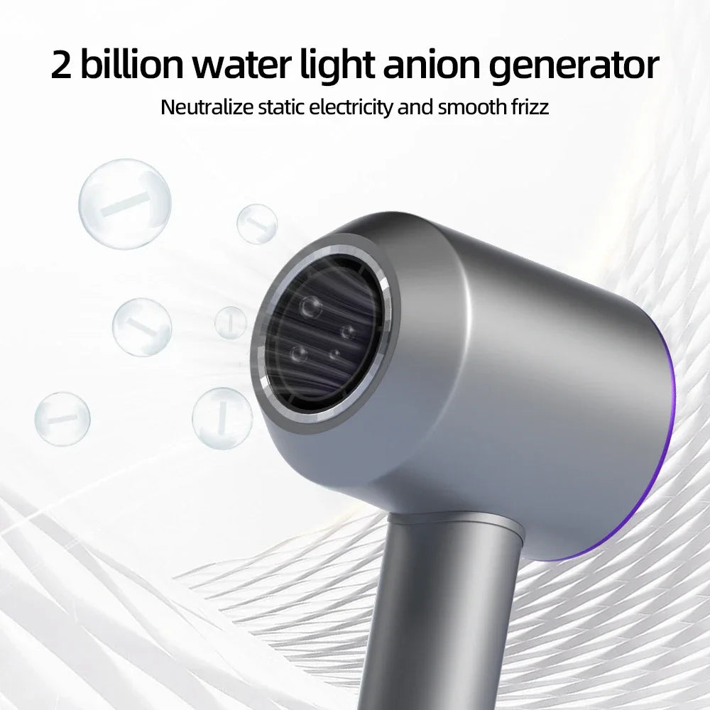 Negative ion hair dryer with high speed and no blades High power silent and quick drying Portable, suitable for home annd travel