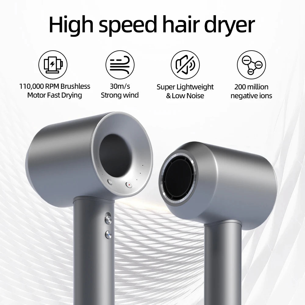 Bladeless high-speed hair dryer, negative ions, high power, silent and quick drying, portable, suitable for home and travel