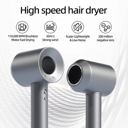 Bladeless high-speed hair dryer, negative ions, high power, silent and quick drying, portable, suitable for home and travel