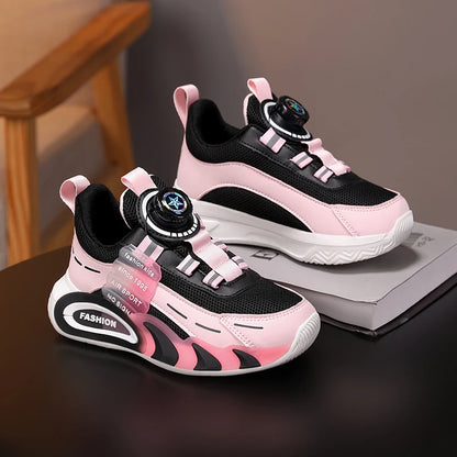 Cute Pink Girls' Summer Breathable Walking Shoes Lightweight Kids Fashion Sneakers for Outdoor Sports Tennis.