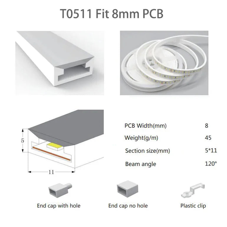 WS2812B WS2811 LED Strip Neon Rope Silica Gel Tube IP67 Waterproof For WS2815 SK6812 5050 RGB Light Ourdoor Decoration