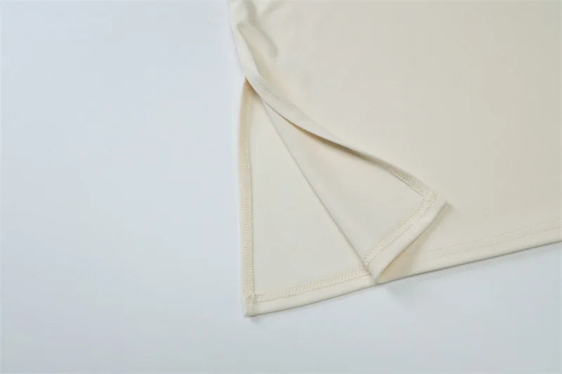 Mozision Inclined Shoulder Long Sleeve Sexy T-shirt Women Autumn Fashion Solid Skew Collar Backless Ruched Club Party T-shirts