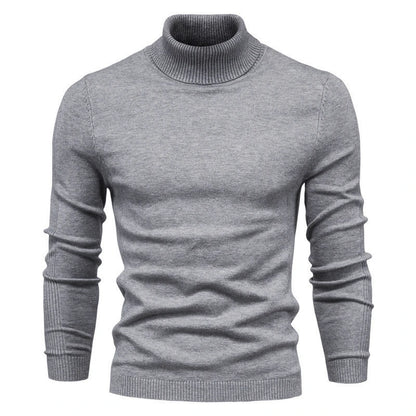 2021 New Winter Men Turtleneck Sweater Casual Solid Color Warm Pullover High Quality Slim High Neck Long Sleeve Sweater Men
