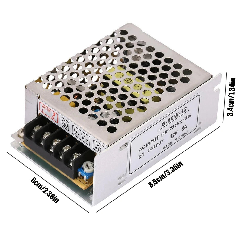 12V 5A Switching Power Supply 60W Switch Power Supply 220 AC To 12V DC.