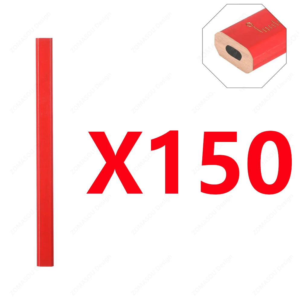 150–1 Stück robuste achteckige Hartschwarz-Schreinerbleistifte, Holzbearbeitungsstifte, speziell für die Markierung von Holzbeton.