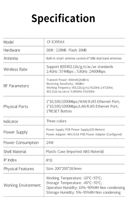 COMFAST WiFi6 Ceiling AP 3000M Gigabit POE RJ45 Wireless Indoor Access Point 2.4 5.8Ghz Wall Mounted WiFi Repeater Cover Roaming.