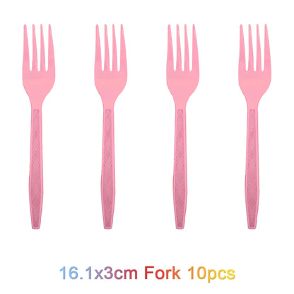 Cartoon Regenbogen Puppe High School Thema Hintergrund Geburtstag Party Dekoration Lieferungen Einweg Tasse Besteck Ballon Baby Geschenk