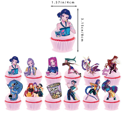 1/25 stücke Dämon Jäger Kuchen Topper Alles Gute Zum Geburtstag Party Kuchen Dekoration Kinder Favor Kpop Dämon Jäger Kuchen Ornamente Baby dusche