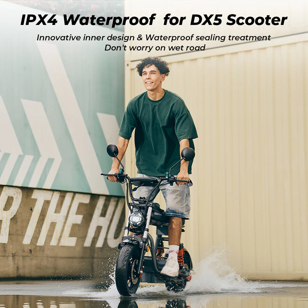 iScooter DX5 Electric Motorcycle 1500W Motor 48V15.6AH With Basket Cargo Ebike 15 inch Fat Tire with NFC Adult Electric Scooter.