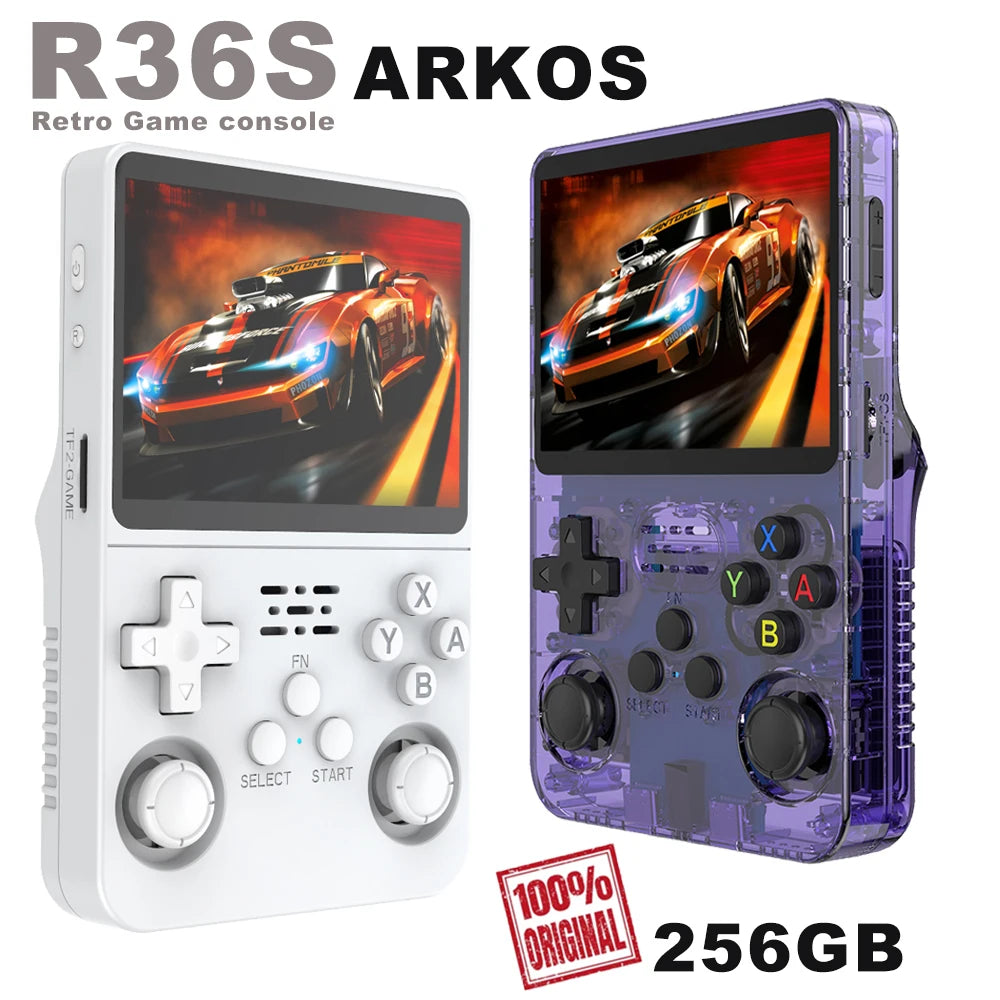 256G Open Source R36S Video Game Console Linux System 3.5 Inch IPS Screen Portable Pocket Video Player 64G/128G best Game gift.