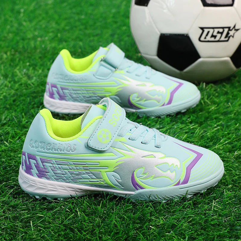 Childrens Football Shoes Summer New Outdoor Grass Professional Competition Training Sports Anti Slip Soccer Shoes for Kids.