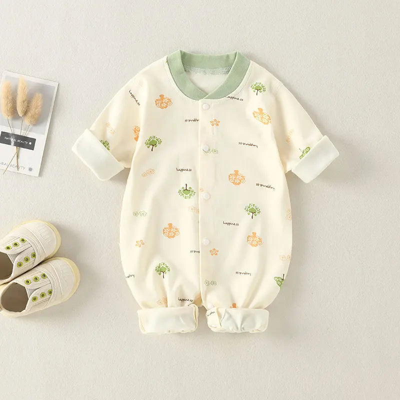 Baby-Body, Baumwolle, bedruckt, langärmelig, für Jungen und Mädchen, für Kleinkinder, Komfort, Creeper, Einteiler, Frühling und Herbst.