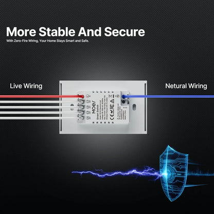 MOES Tuya ZigBee Star Feather Schalter US Smart Air Touch mit neutraler Lichtszene 2in1 APP-Fernbedienung mit Alexa Google Home