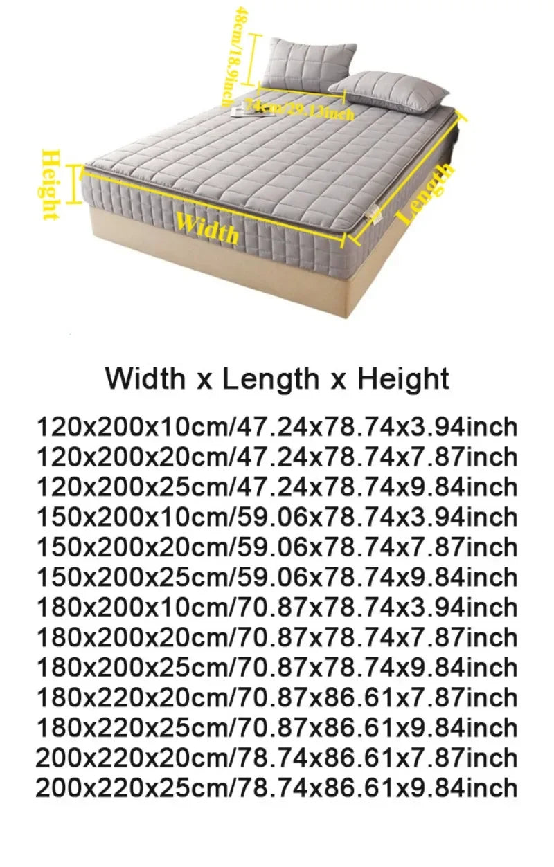 Breathable Quilted Mattress Protector with Soybean Fiber Padding Hypoallergenic Skin-Friendly Cover Machine Washable 720° Cover.