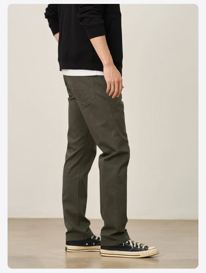 SIMWOOD 2025 Autumn Winter New Regular Straight Pants Men 320gsm Fabric Smart Casual Chinos Trousers.