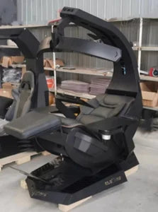 Manticore Zero Gravity Liegestuhl aus echtem Leder, Cockpit-Option, Memory-Schaum mit Massageunterstützung, mehrere Monitore