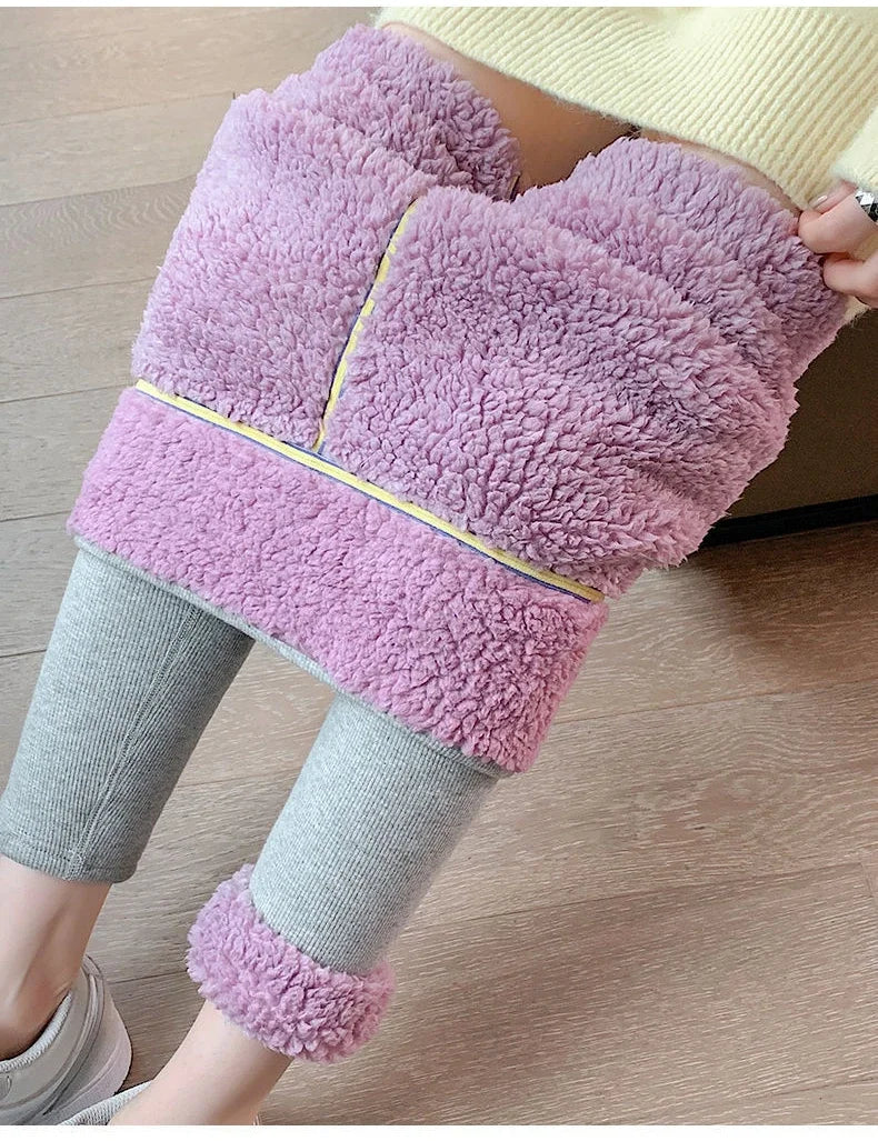 Winter Warm Leggings Women Adding Velvet and Thickening Leggings Small Feet Pencil Pants Outdoor Wearling Casual Stretchy Pants.
