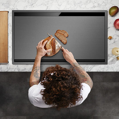 ASRAS Nanometer Black Flip Cover Hidden kitchen Sink 304 Stainless Steel 4mm Thickness Handmade Stepped Sinks Cup Rinser Sinks