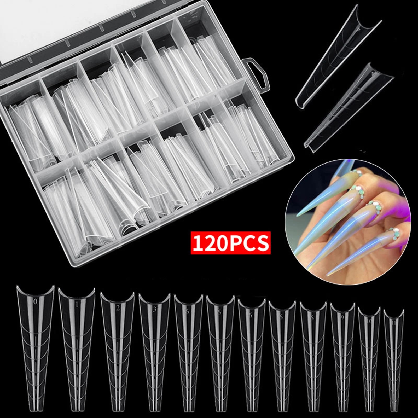 Extension False Nails Art Tips Acrylic Fake Finger Gel Polish Mold Sculpted Full Cover Press on Nails Manicures Accessories Tool.