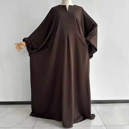 Butterfly Abaya with Pockets Front Zipper Breastfeeding Friendly Eid Ramadan Islamic Muslim Women Modest Dress Prayer Nida Abaya.