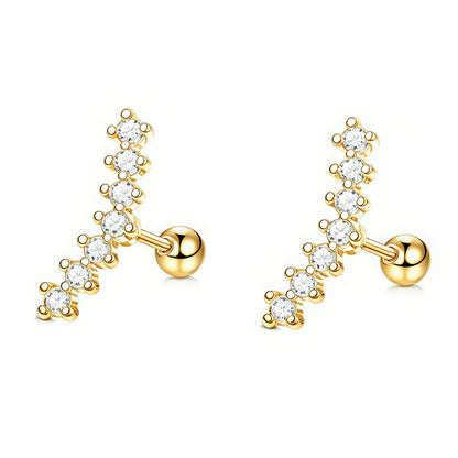 2Pcs 16G Stainless Steel Screw Back Stud Earrings for Women,Cubic Zerconia Cartilage Conch Helix Ear Piercing Jewelry.