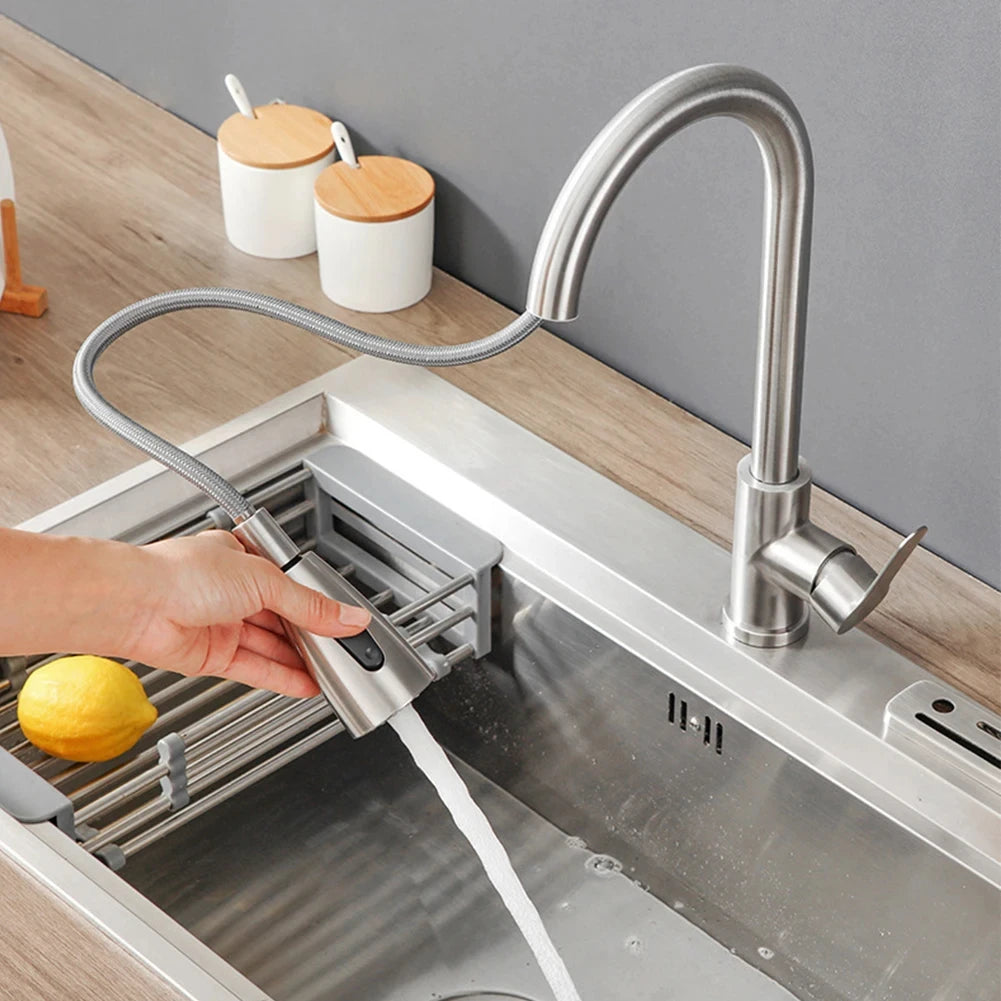 2025New Modern Stainless Steel 360° Rotating Telescopic Faucet Stainles Steel Is More Durable Kitchen Sink Bathroom Basin Faucet