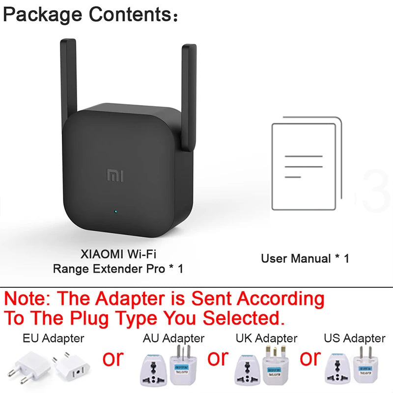 XIAOMI MIJIA New WiFi Amplifier Pro，300M 2.4G Network Expander Repeater Power Extender Roteador，2 Antenna，For Mi Router Wi-Fi.