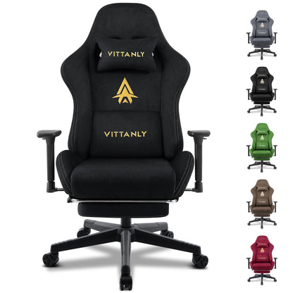 Kitinjoy Gaming-Stuhl, ergonomischer Bürostuhl, Schreibtischstuhl mit Lordosenstütze, höhenverstellbar, mit natürlichem Wild-Computerstuhl
