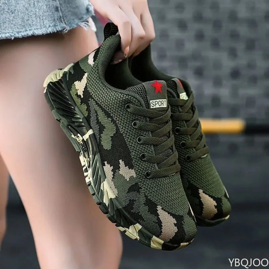 Mesh Camouflage Sportschuhe Herren Langlebige Freizeitschuhe Herren Anti Slip Tennis Outdoor Wandern Leichte Flache Schuhe Sneakers.