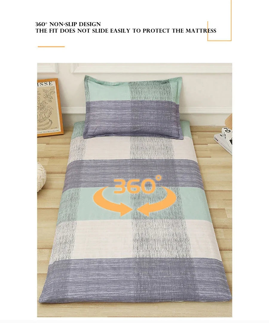 WASART Fully enclosed with zipper mattress protector cover geometric printed baby couple single double bed sheet protection pad.