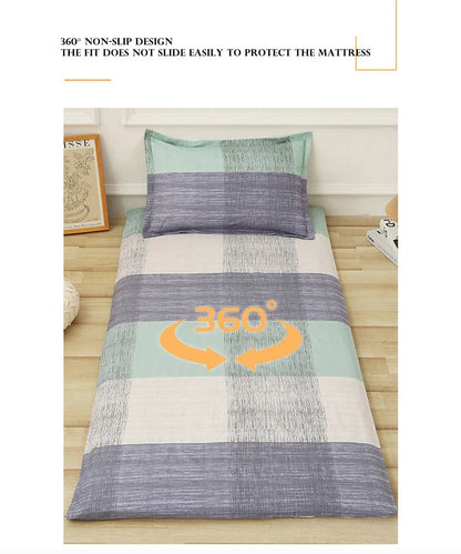 WASART Fully enclosed with zipper mattress protector cover geometric printed baby couple single double bed sheet protection pad.