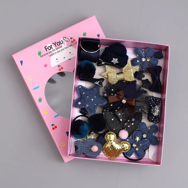 Cute Hair Clip Set,Cute Bow Hair Clips Floral Hair Side Clips Elastic Hair Rings Fashionable Women's Hair Accessories.