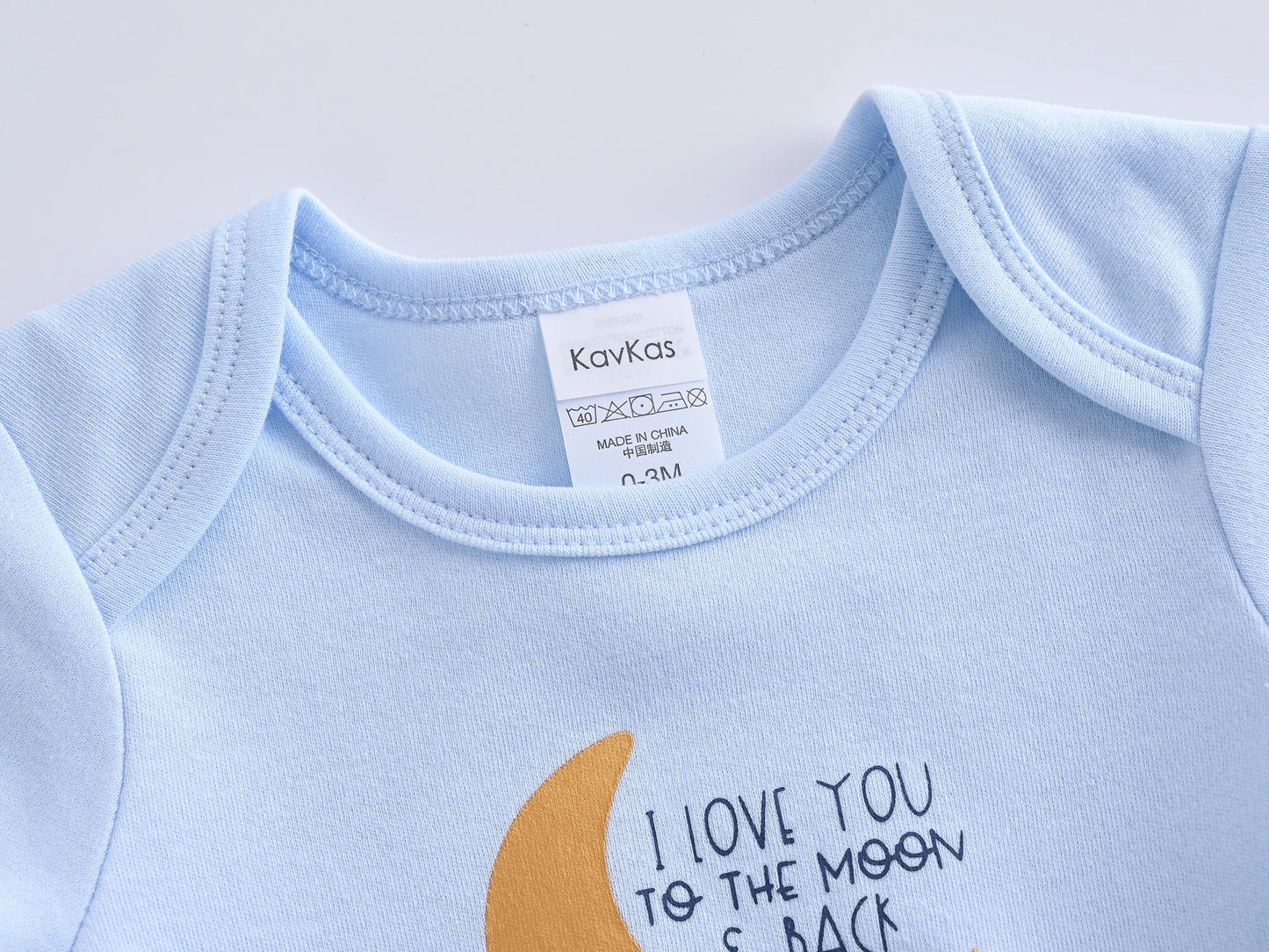 Kavkas 3-teiliger Baby-Body für Jungen und Mädchen, 0–12 Monate, kurzärmelig, Sommer-Baumwollkleidung, Cartoon-Druck, Säuglingskleidung.