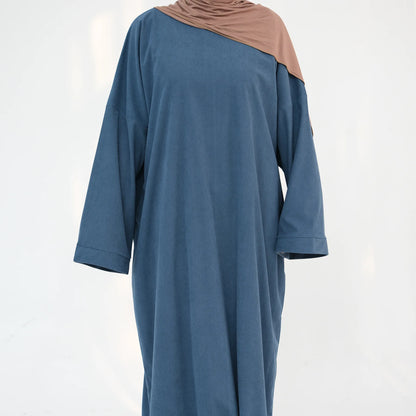 2024 Winter Dubai Women Corduroy Abaya Dress Ramadan Eid Arabic Modest Muslim Clothing Islam Party Jalabiya Fashion Turkey Robe.