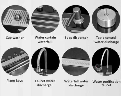 Wvier multifonction Whale Shaped Large Sink rubinetto cucina lavello cosas para casa waterfall kitchen-sink