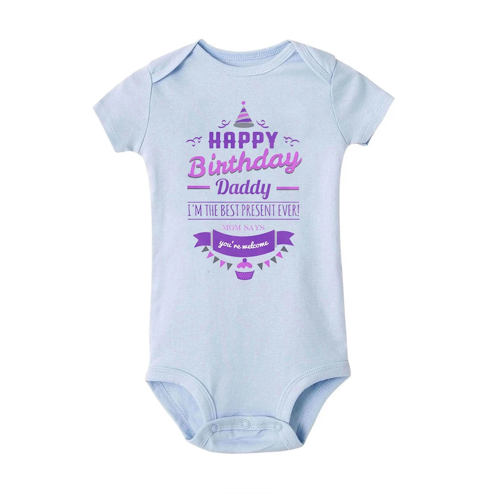 Alles Gute zum Geburtstag Papa Neugeborenes Baby Body Geschlechtsneutrale Babyartikel Säuglingskleidung Zwillinge Outfit Strampler Vater Geburtstagsgeschenk