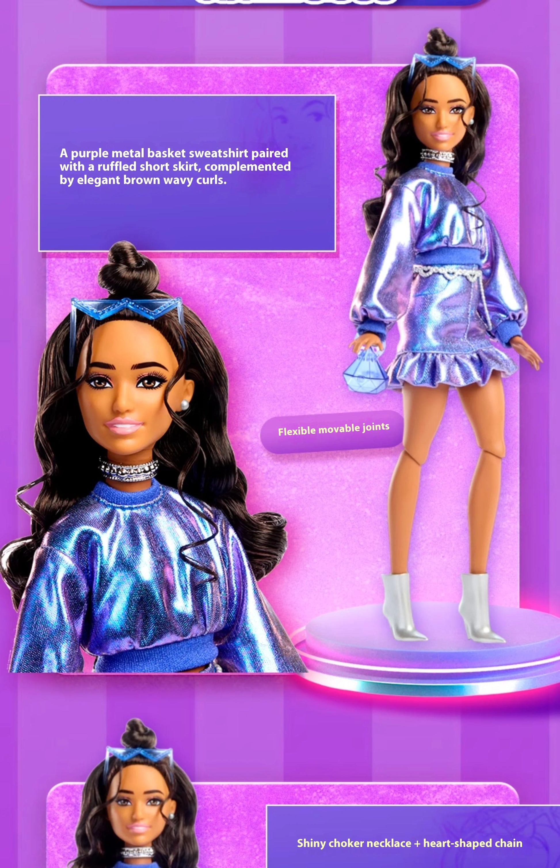 Hot High Quality Barbie Deluxe Style Dolls Pink Dress Outfit Blond Hair Knot Bow Accessories Toys For Girls Sweet Gift In Stock.