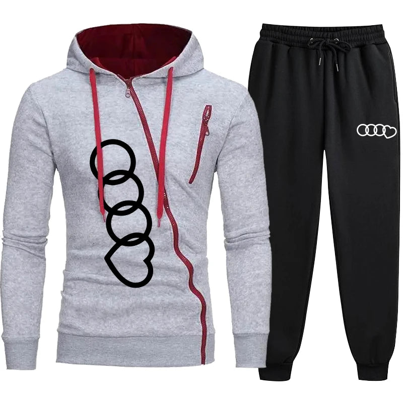 Pant Sets men's Zipper Sweatshirt Suit Hooded Zip-up Man Clothes for Men Winter Tracksuit Sets Sweatsuit Set Men's Hoodies Male.