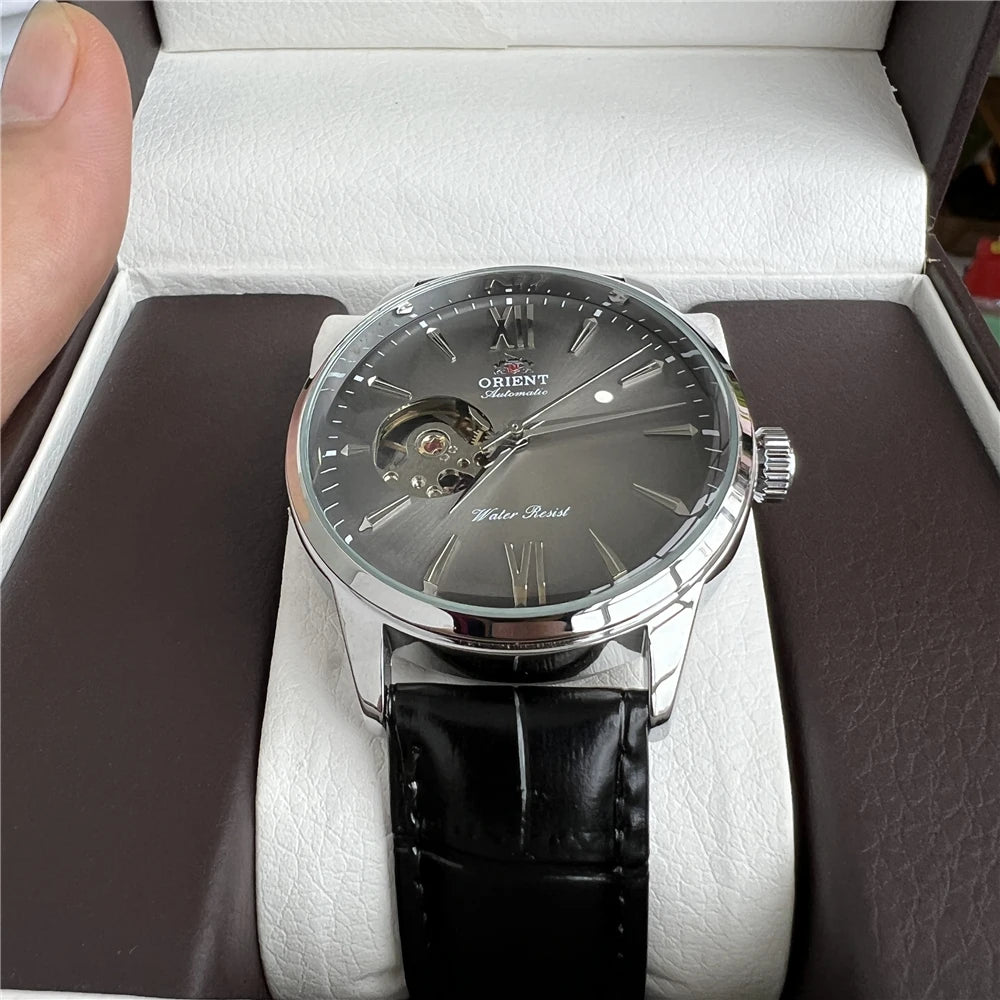 Orient Double Lion Classic Watch Series Refurbished Second Hand Automatic Mechanical Skin Watch Hollow Men's Watch RA-AG002