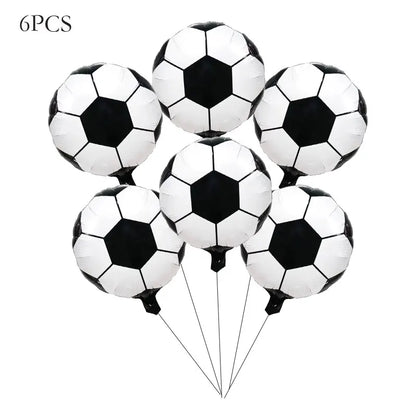 Fußball Fußball Geburtstag Dekorationen Aluminium Film Ballon Geschirr Teller Tasse Servietten Tischdecke Baby Dusche Party Supplies