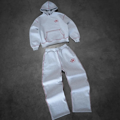 Harajuku New Autumn and Winter Hoodies Two Piece Set Y2k Clothes for Men Loose Casual Sweatpants Tracksuit Mens Sports Suit.