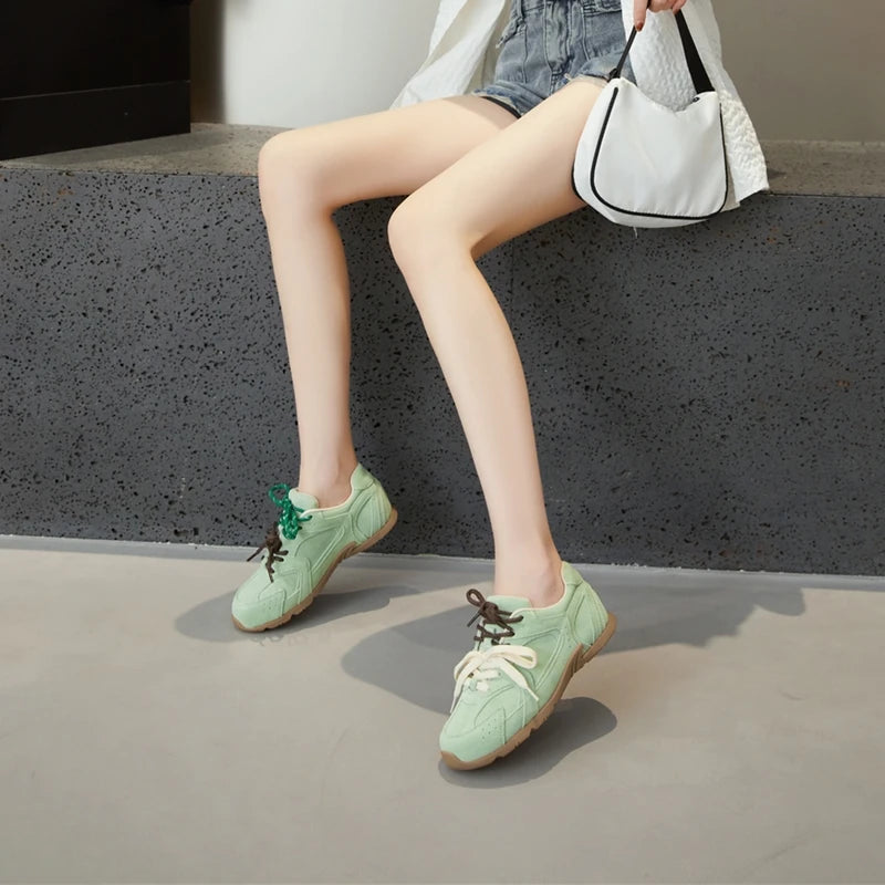 AIYUQI Women Sneakers New Genuine Leather Retro German Training Shoes Women Winter Velvet Fur Flat Casual Shoes Women.