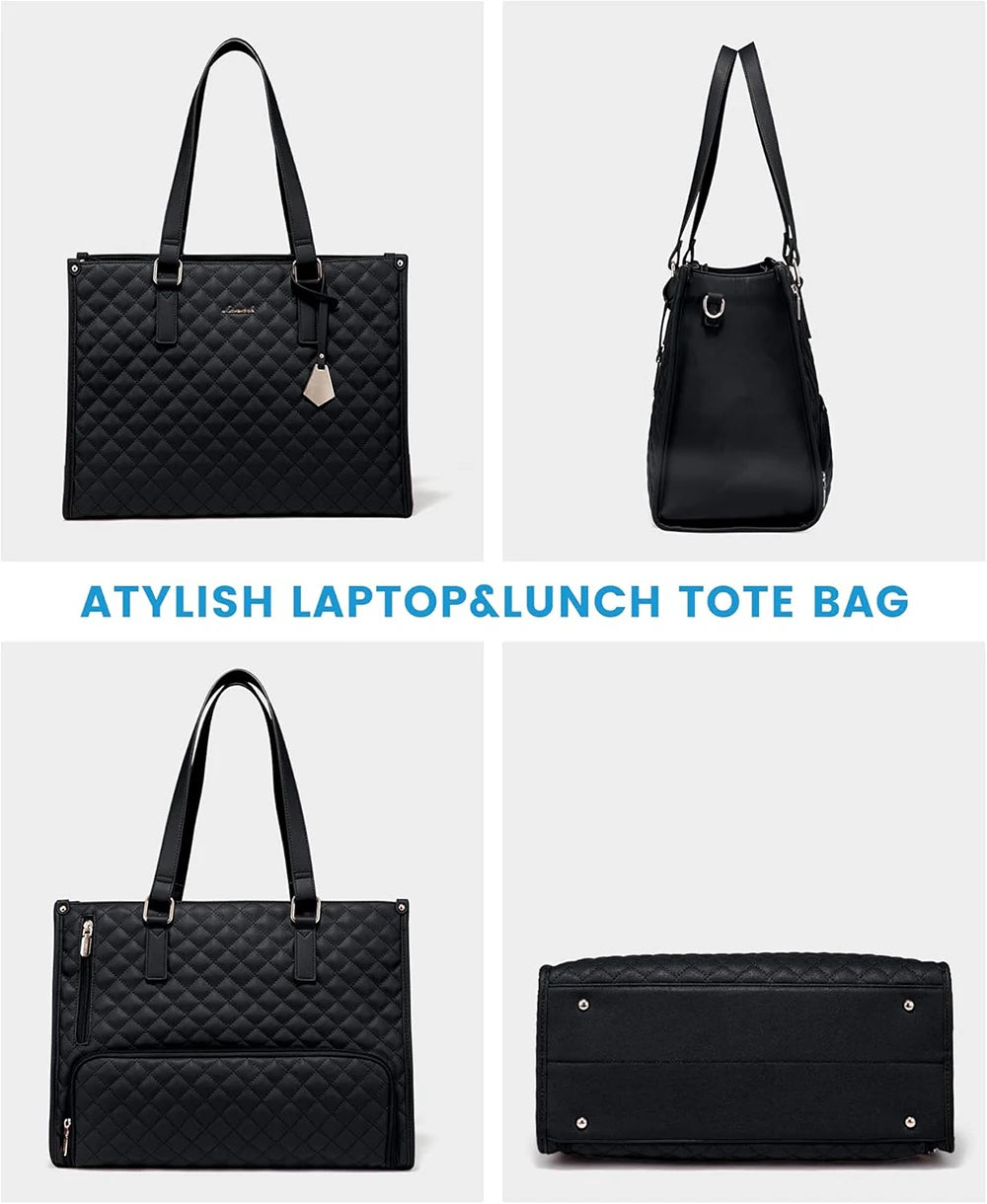 2-in-1-Lunch-Tragetasche für Damen, Schulter-Laptoptasche, großes Fassungsvermögen, mit isoliertem Fach, multifunktionale Picknicktasche für den Außenbereich.