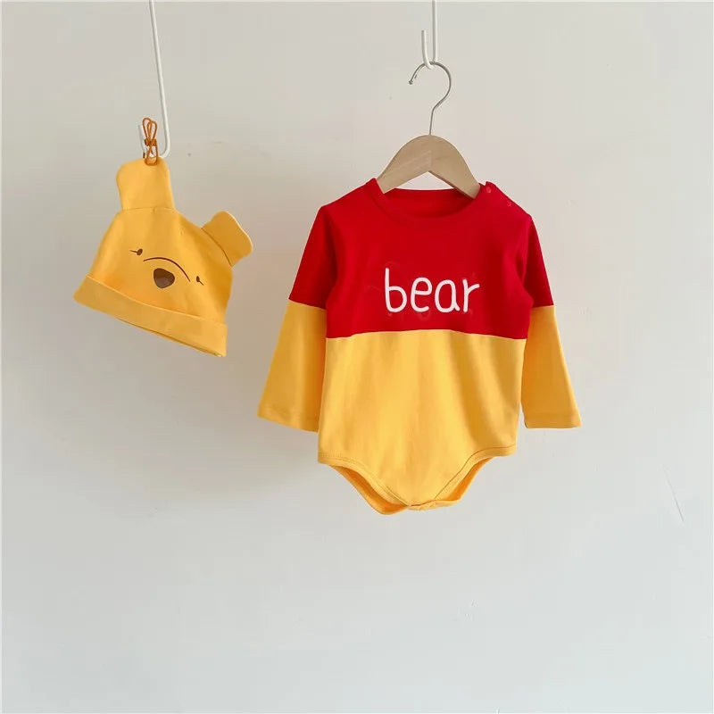 Winnie The Pooh Bär Baby Body Neugeborenen Langarm Strampler Kleinkind Jungen Mädchen Overall Kleidung K3529