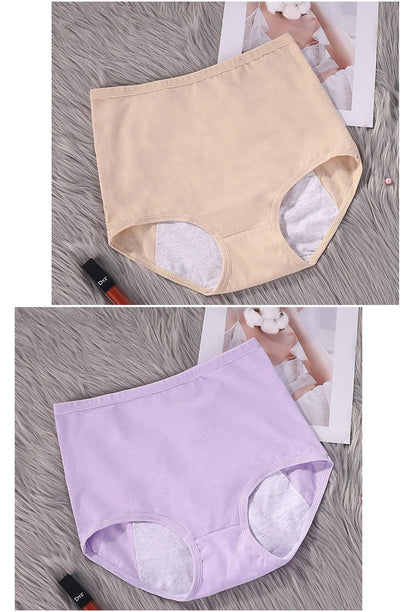 3pcs Girl Menstrual Panties Women's Physiological Briefs Ladies Period Leak Proof Panty High Waist Cotton Underwear.